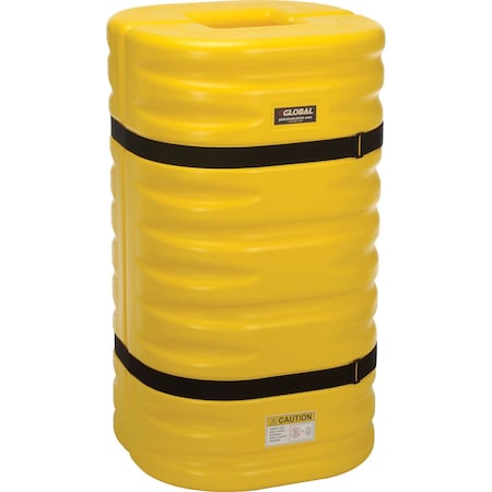 Global Industrial 42H x 24W Column Protectors, 8 Column Opening, Yellow 708163YL